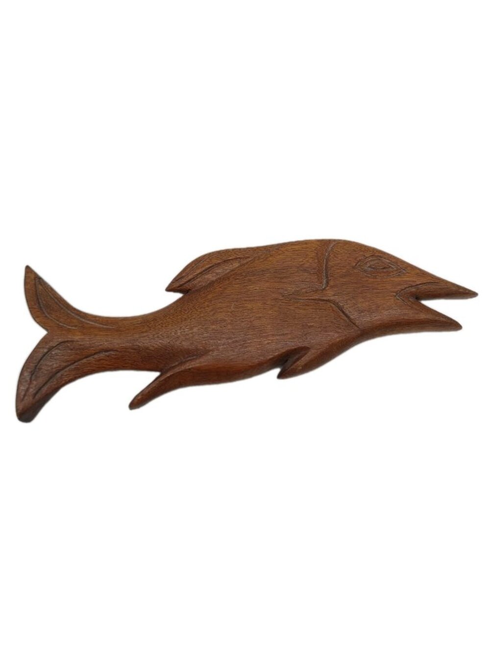 Hand Carved Wooden Fish Figurine 11"